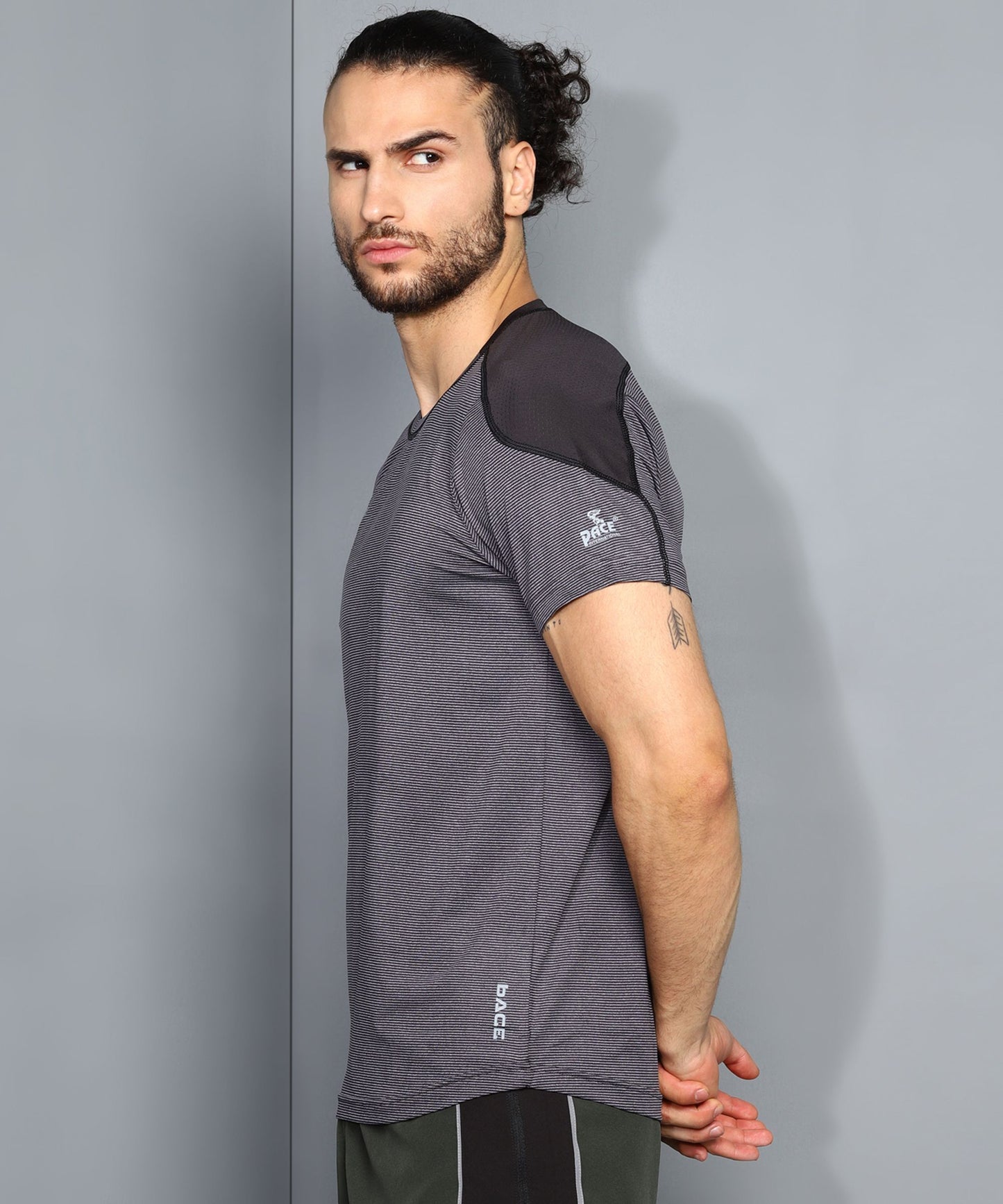 Pace International Half Sleeve Round Neck T-Shirt (Dark Grey)
